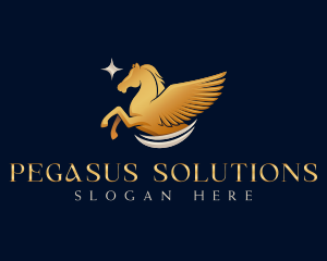 Pegasus Horse Wing logo