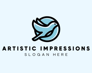 Elegant Flying Bird logo design