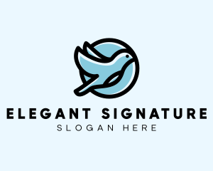 Elegant Flying Bird logo design