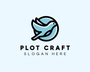 Elegant Flying Bird logo design