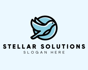 Elegant Flying Bird logo design