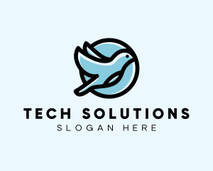 Elegant Flying Bird logo design