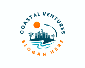 Beach Travel Vacation logo design