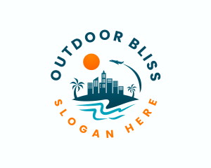 Beach Travel Vacation logo design