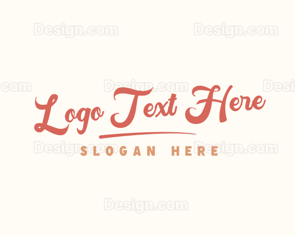 Retro Hipster Cursive Logo