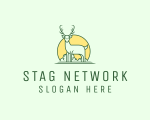 Wild Deer Stag logo design