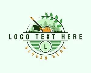 Lawn Mower Landscaping Eco Logo