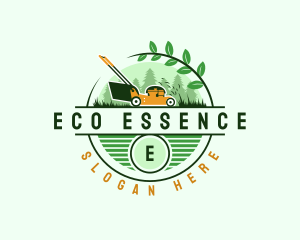 Lawn Mower Landscaping Eco logo design