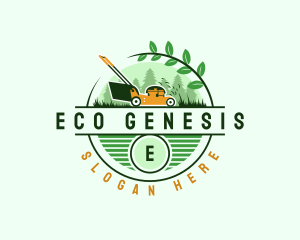 Lawn Mower Landscaping Eco logo design