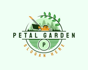 Lawn Mower Landscaping Eco logo design