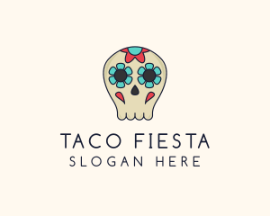 Mexican Flower Skull logo