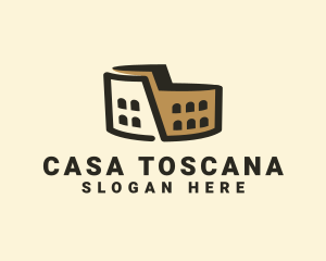 Colosseum Rome Italy Landmark logo design