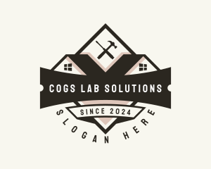 Roofing Carpentry Tools logo design