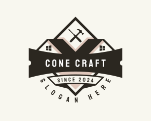 Roofing Carpentry Tools logo design