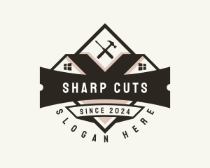 Roofing Carpentry Tools logo design