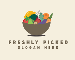 Fruit Veggie Bowl logo design