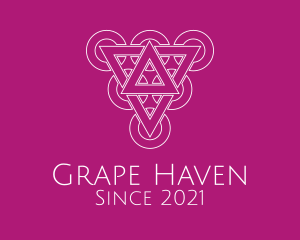 Geometric Grape Line Art  logo design