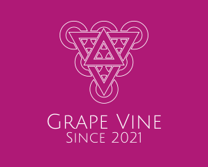 Geometric Grape Line Art  logo design