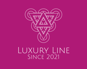 Geometric Grape Line Art  logo design