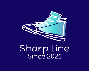 Sneakers Line Art logo design