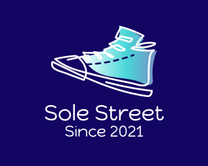 Sneakers Line Art logo design