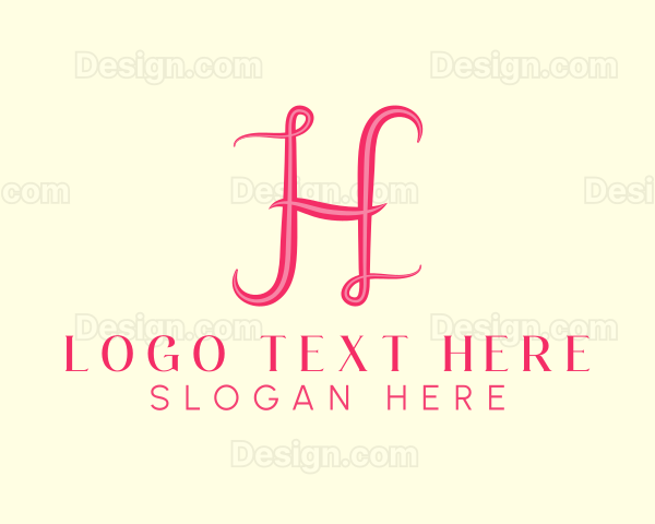 Fancy Pink Letter H Logo