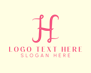 Fancy Pink Letter H logo