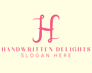 Fancy Pink Letter H logo design