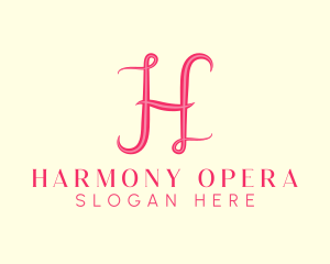 Fancy Pink Letter H logo design