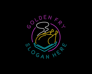 Neon Grilled Chicken logo design