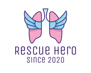 Respiratory Lungs Wings logo design