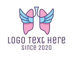 Diagnosis - Respiratory Lungs Wings logo design