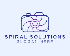 Geometric Spiral Camera logo design