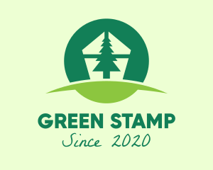 Green Pine Tree Home logo design