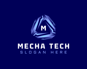 Tech Futuristic Triangle logo design