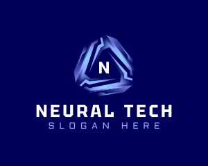 Tech Futuristic Triangle logo design