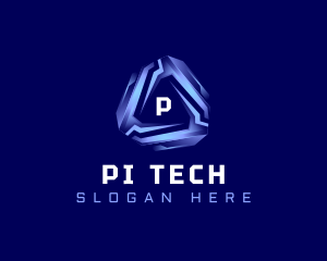 Tech Futuristic Triangle logo design