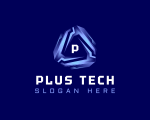 Tech Futuristic Triangle logo design