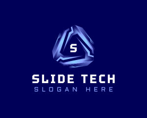 Tech Futuristic Triangle logo design