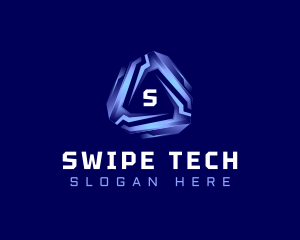 Tech Futuristic Triangle logo design