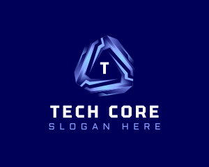 Tech Futuristic Triangle logo design