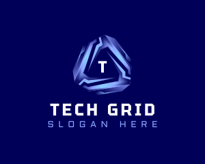 Tech Futuristic Triangle logo design