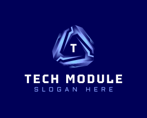 Tech Futuristic Triangle logo design