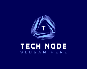 Tech Futuristic Triangle logo design