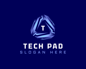 Tech Futuristic Triangle logo design