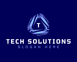 Tech Futuristic Triangle logo design