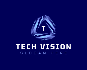 Tech Futuristic Triangle logo design