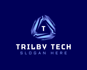 Tech Futuristic Triangle logo design