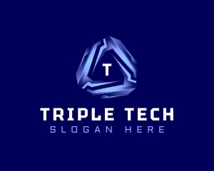 Tech Futuristic Triangle logo design