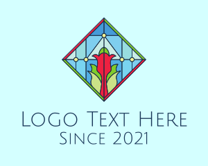 Floral Stained Glass Window logo